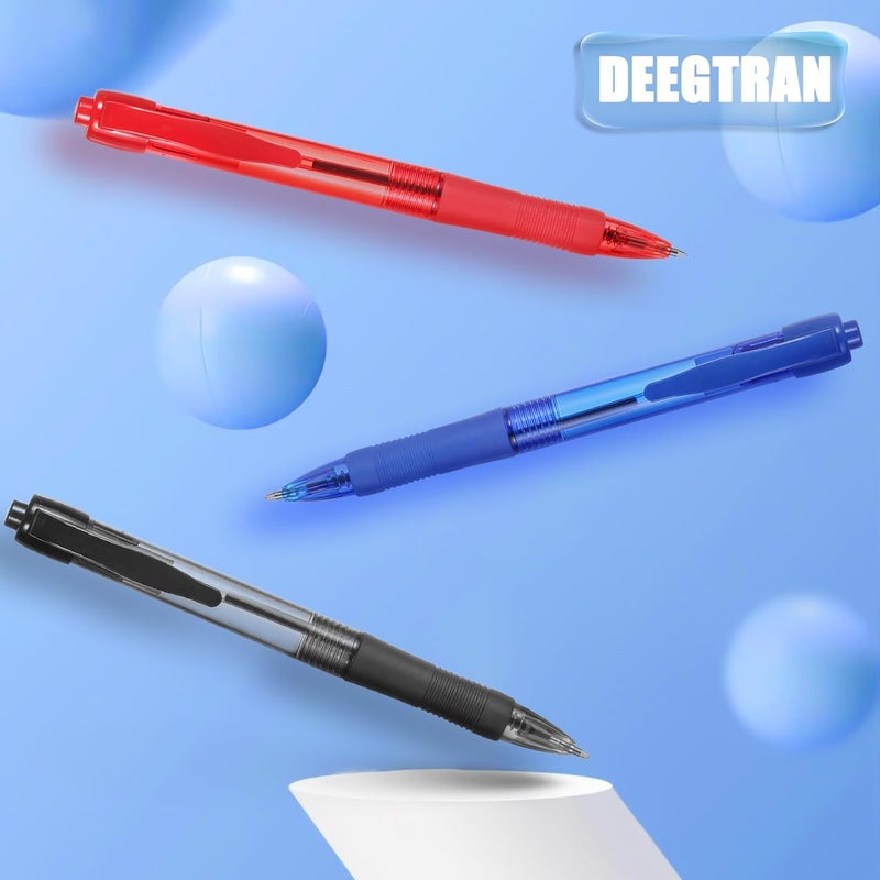 deegtran Pens Bulk, 100 Pack No Bleed Black & Blue Ink Click Pens with Soft Grip, Wholesale Retractable Ballpoint Pens for Office School, Medium Point Smooth 1.0MM - Image 5